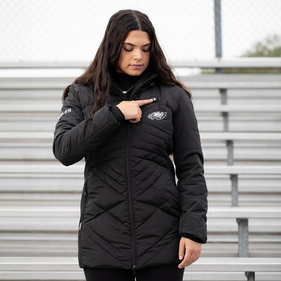 ActionHeat Philadelphia Eagles 5V Women's Long Puffer Battery Heated Jacket - Info