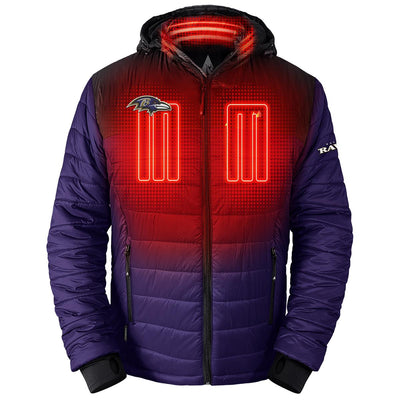 ActionHeat Baltimore Ravens 5V Men's Colorblock Puffer Battery