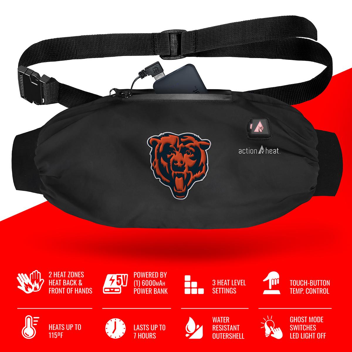 ActionHeat Chicago Bears 5V Battery Heated Hand Muff - Full Set