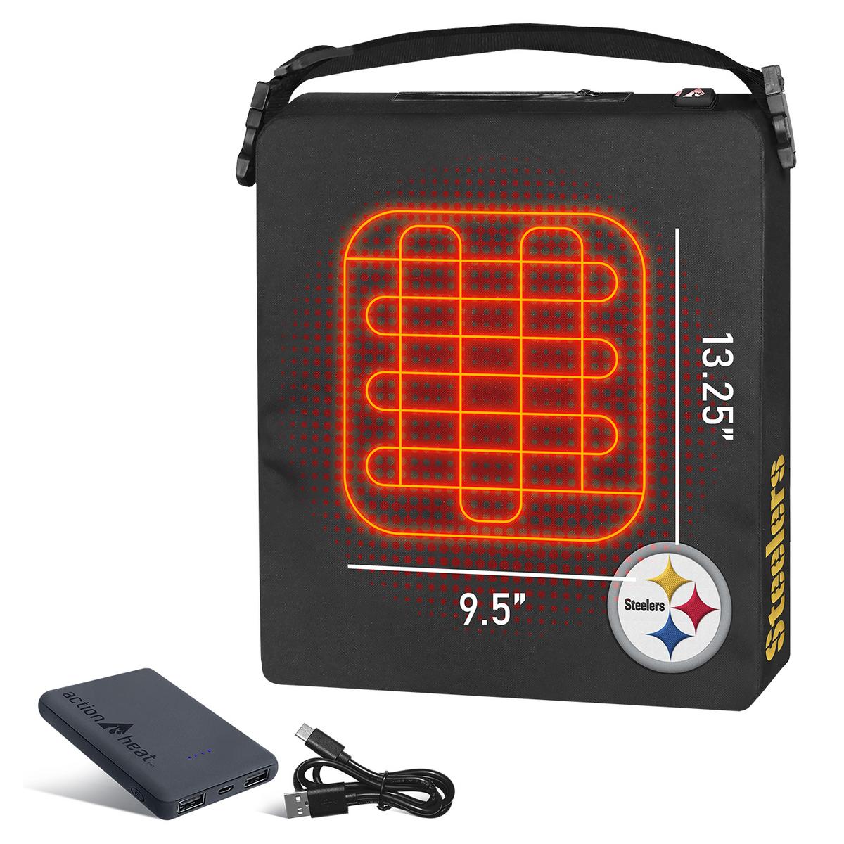 ActionHeat Pittsburgh Steelers 5V Battery Heated Seat Cushion - Back