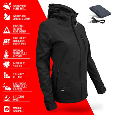 ActionHeat 5V Women's Battery Heated Rain Jacket - Info