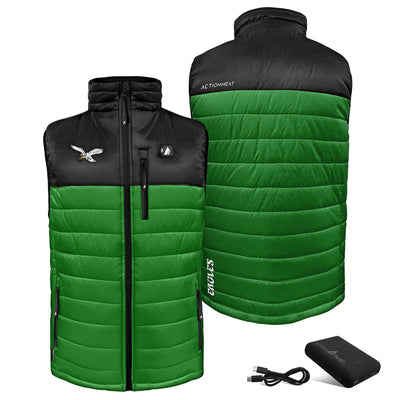 ActionHeat Philadelphia Eagles 5V Men's Colorblock Puffer Battery Heated Vest - Right