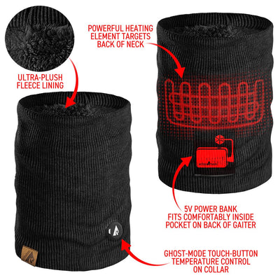 ActionHeat 5V Battery Heated Knit Hat & Gaiter Bundle - Right