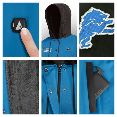 ActionHeat Detroit Lions 5V Battery Heated Varsity Jacket - Battery
