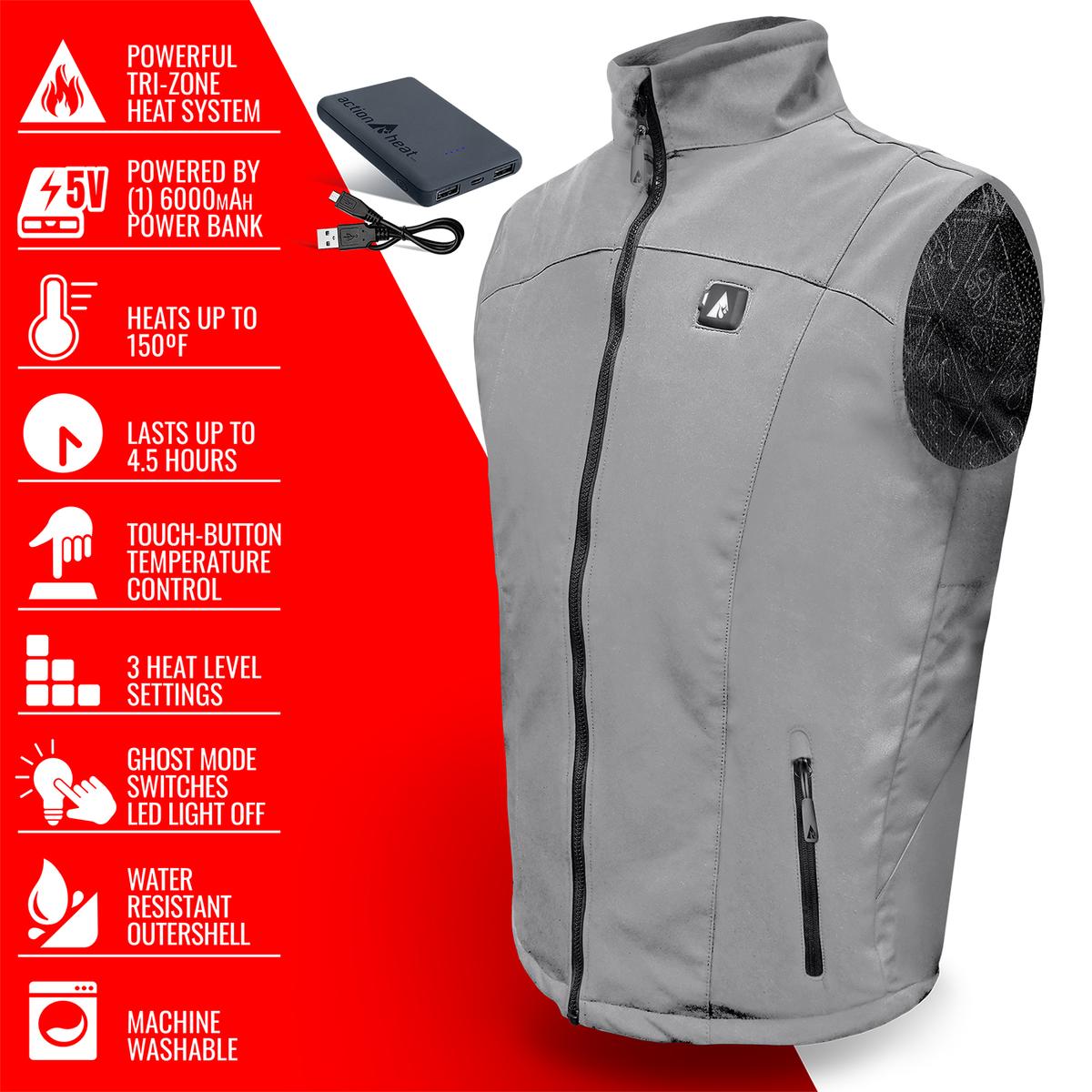 ActionHeat 5V Men's Softshell Battery Heated Vest - Info