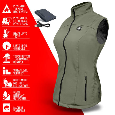 ActionHeat 5V Women's Softshell Battery Heated Vest - Info