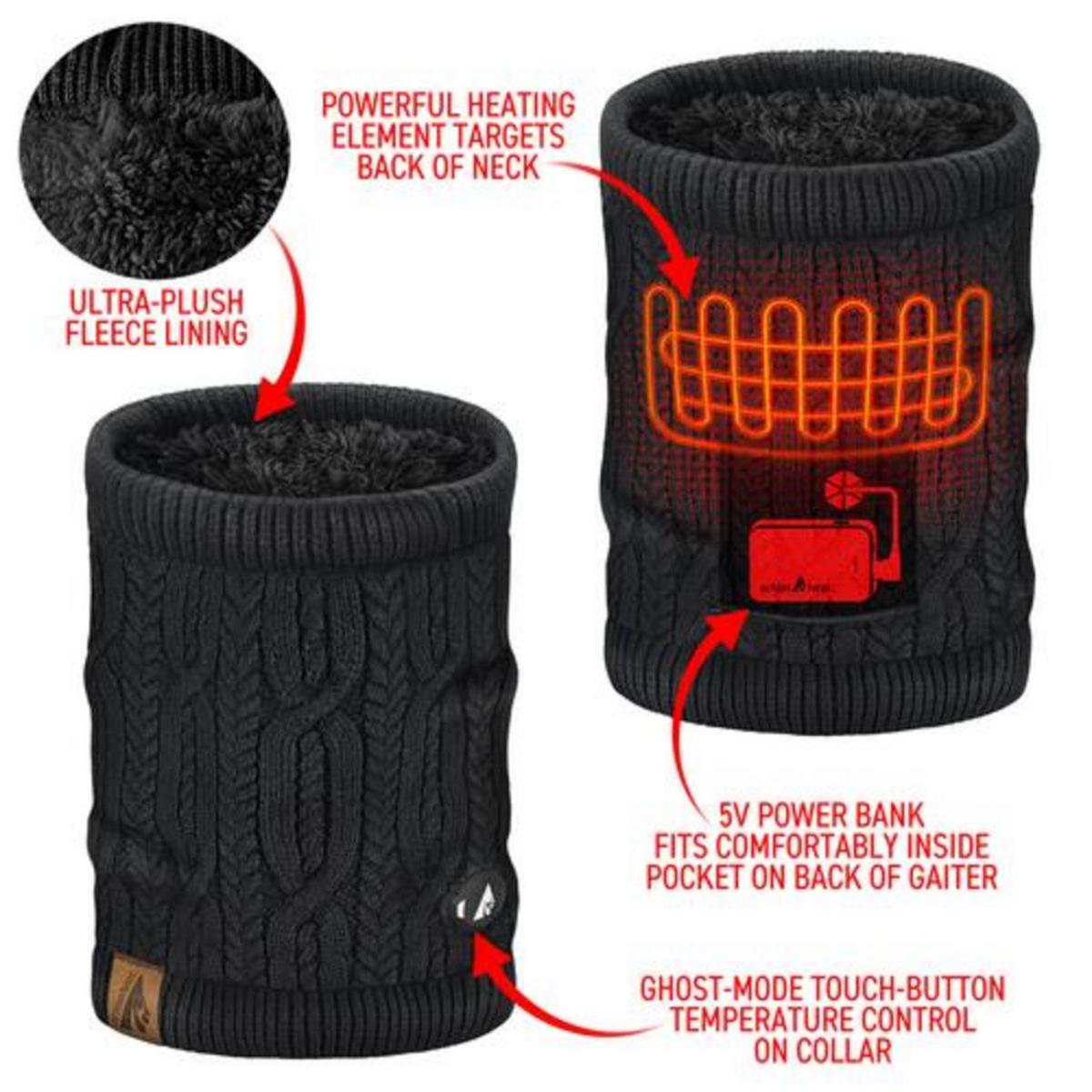 Open Box ActionHeat 5V Battery Heated Cable Knit Neck Gaiter - Info