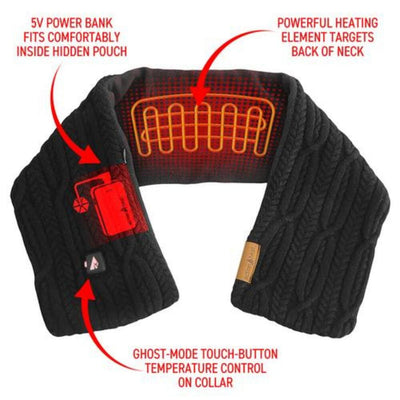 Open Box ActionHeat 7V Battery Heated Cable Knit Wrap Scarf - Info
