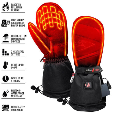 Open Box ActionHeat 5V Battery Heated Mittens - Back