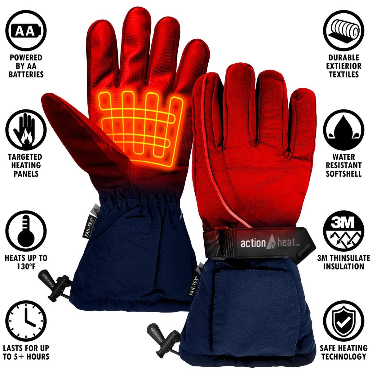 ActionHeat AA Men's Battery Heated Gloves - Info