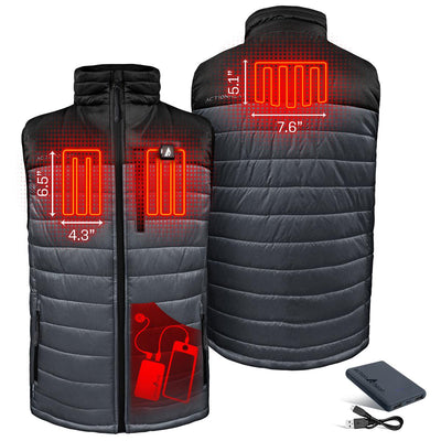 ActionHeat 5V Men's Pocono Insulated Puffer Heated Vest - Back
