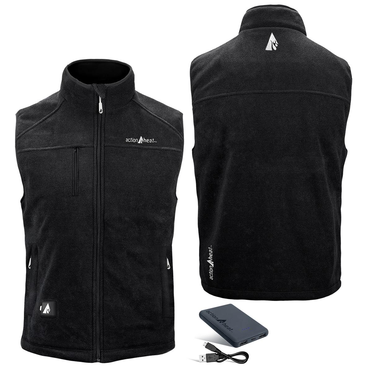 ActionHeat 5V Men's Performance Fleece Battery Heated Vest - Full Set