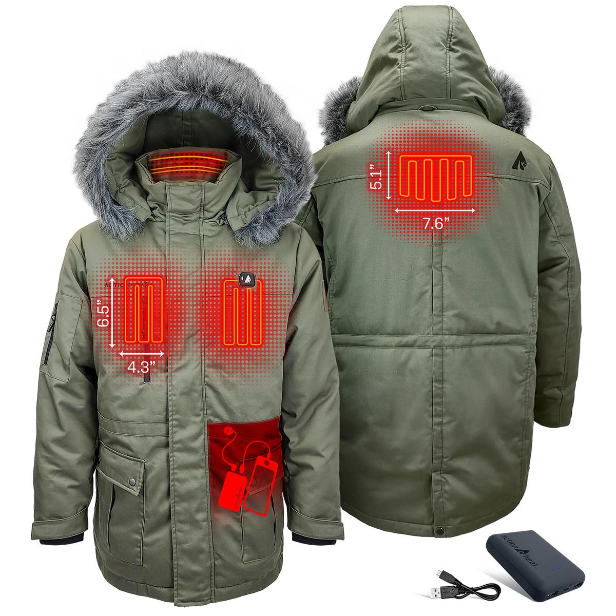 ActionHeat 5V Men's Battery Heated Parka Jacket - Back