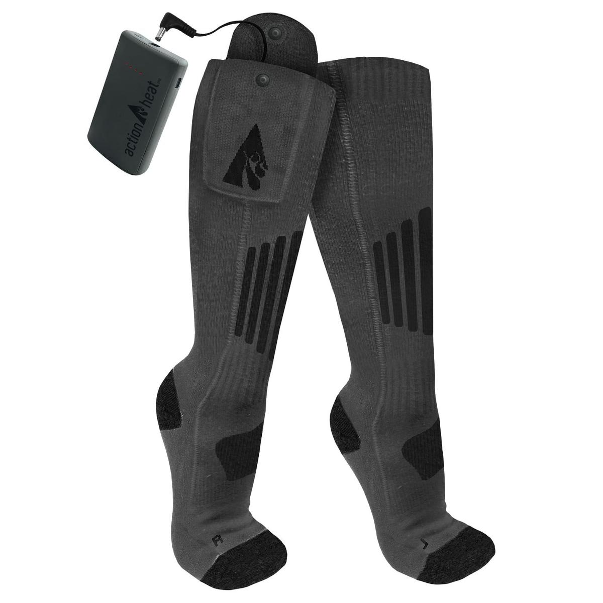 ActionHeat 3.7V Wool Rechargeable Heated Socks 2.0 with Remote - Size