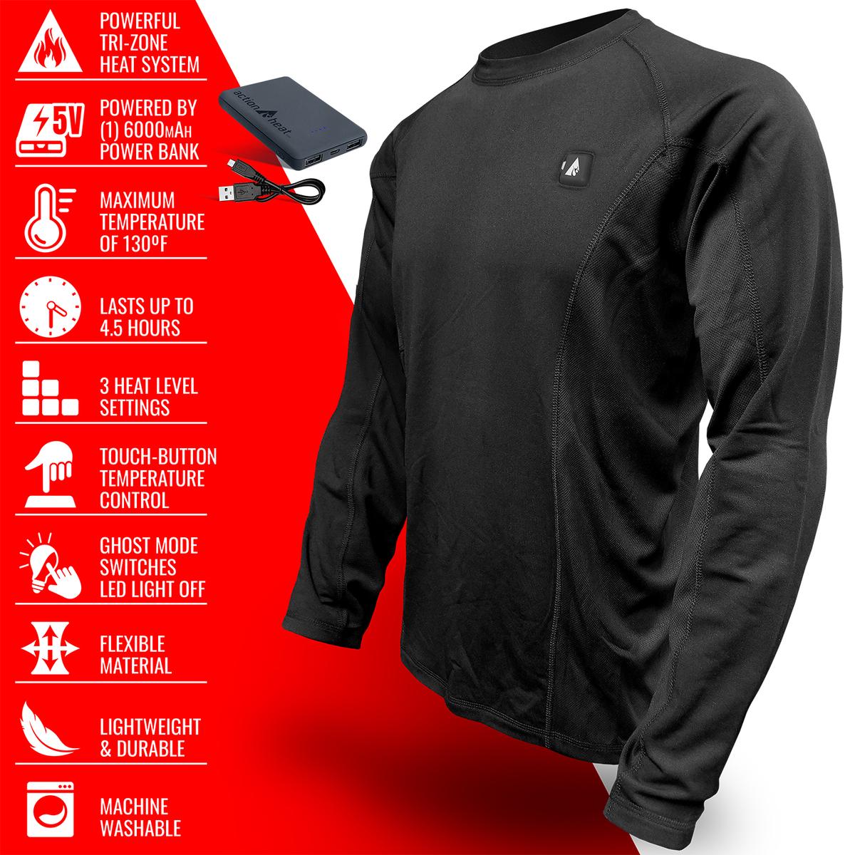 ActionHeat 5V Men's Heated Base Layer Shirt - Info