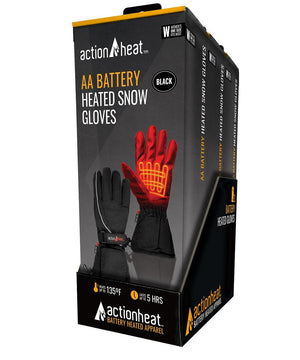 ActionHeat AA Men's Battery Heated Snow Gloves - 3pk PDQ - Front