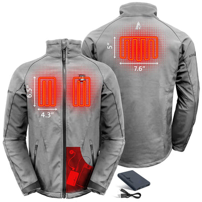 ActionHeat 5V Men's Softshell Battery Heated Jacket - Back