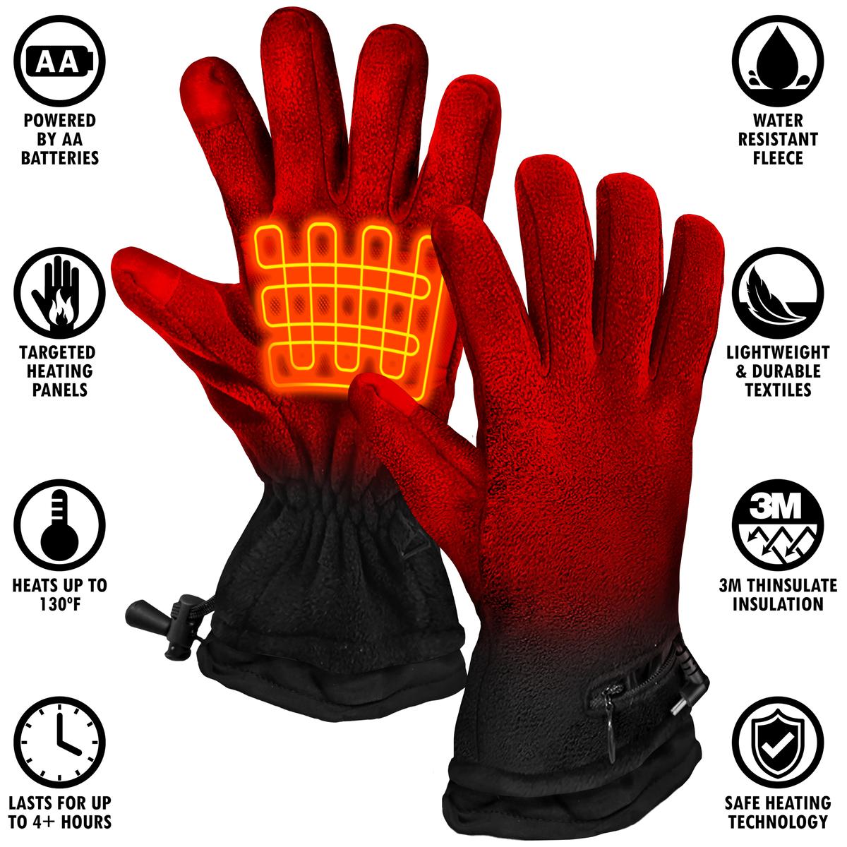 ActionHeat AA Battery Heated Fleece Gloves - Info
