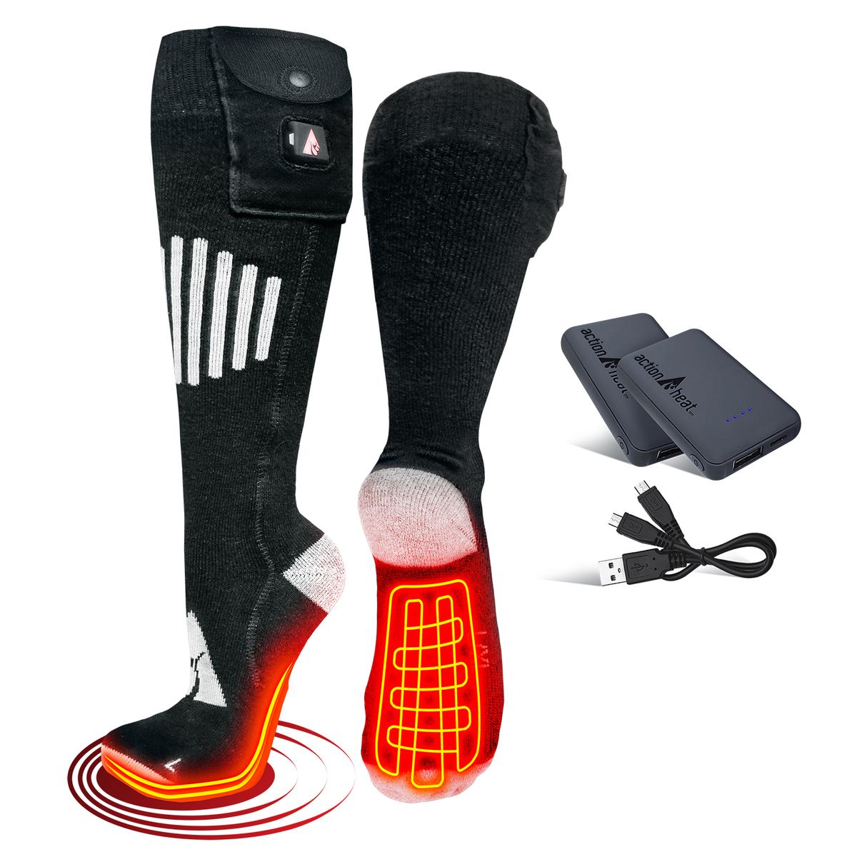 ActionHeat 5V Cotton Battery Heated Socks - Front