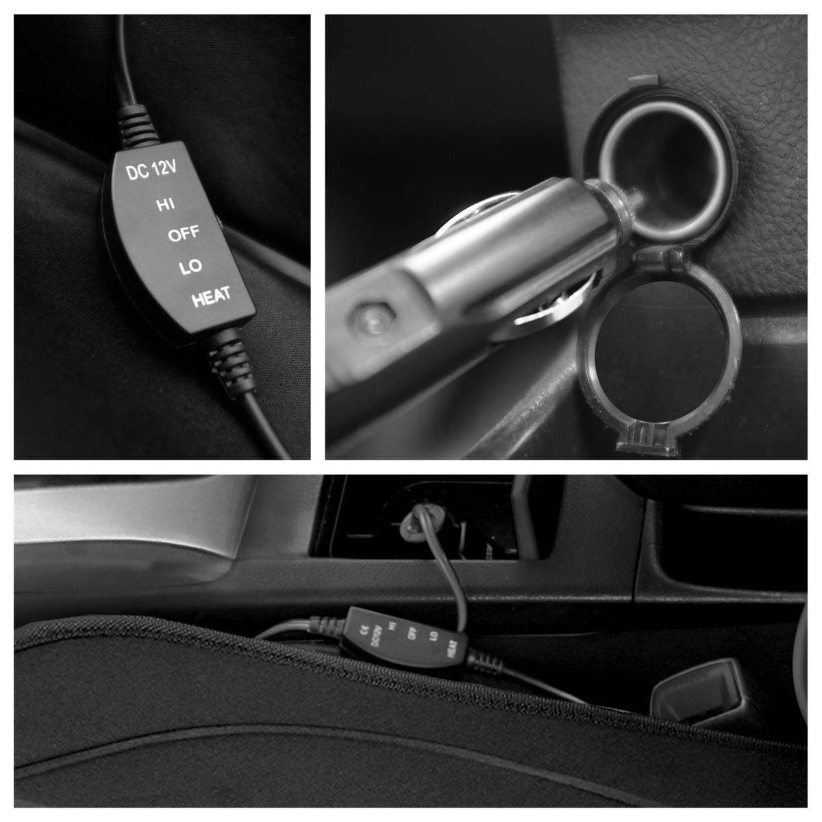 ActionHeat 12V Luxury Heated Car Seat Cushion - Full Set