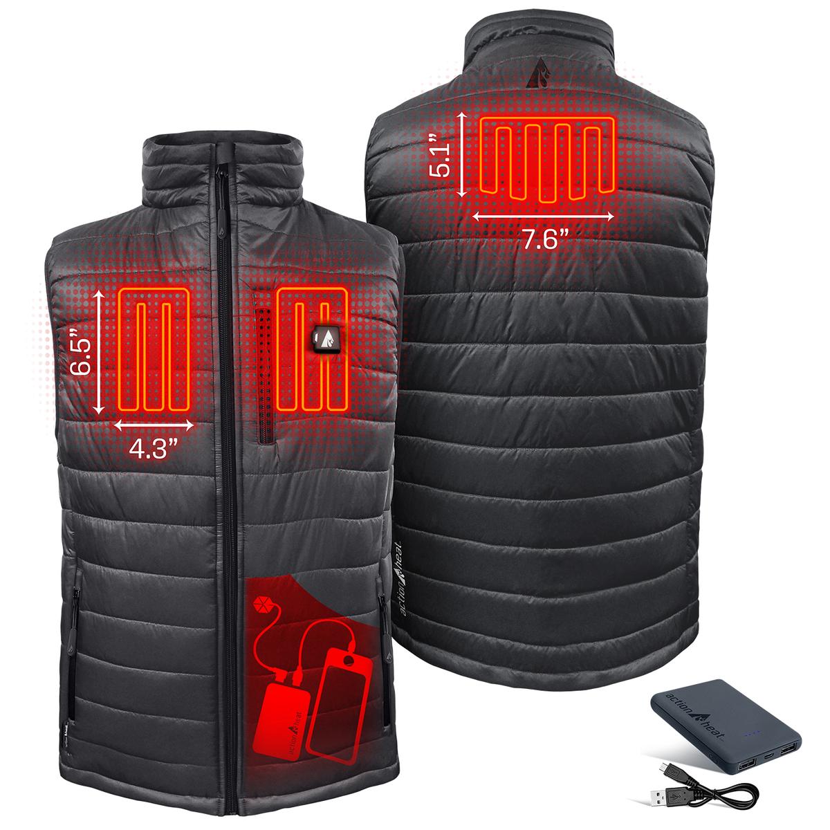 ActionHeat 5V Men's Insulated Puffer Battery Heated Vest - Back
