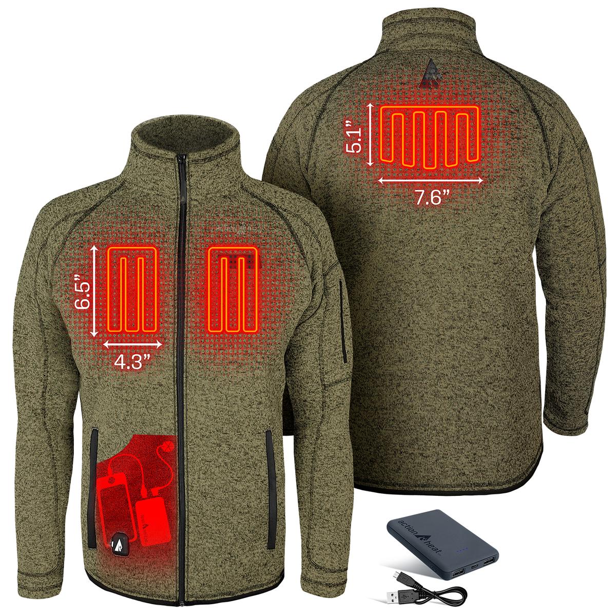 ActionHeat 5V Men's Battery Heated Sweater Jacket - Back