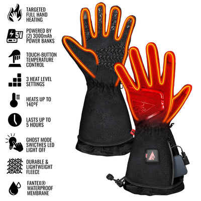 ActionHeat 5V Men's Slim Fit Fleece Heated Gloves - Back
