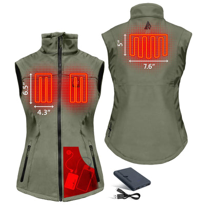 ActionHeat 5V Women's Softshell Battery Heated Vest - Back