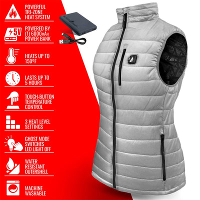 ActionHeat 5V Women's Battery Heated Insulated Puffer Vest - Full Set