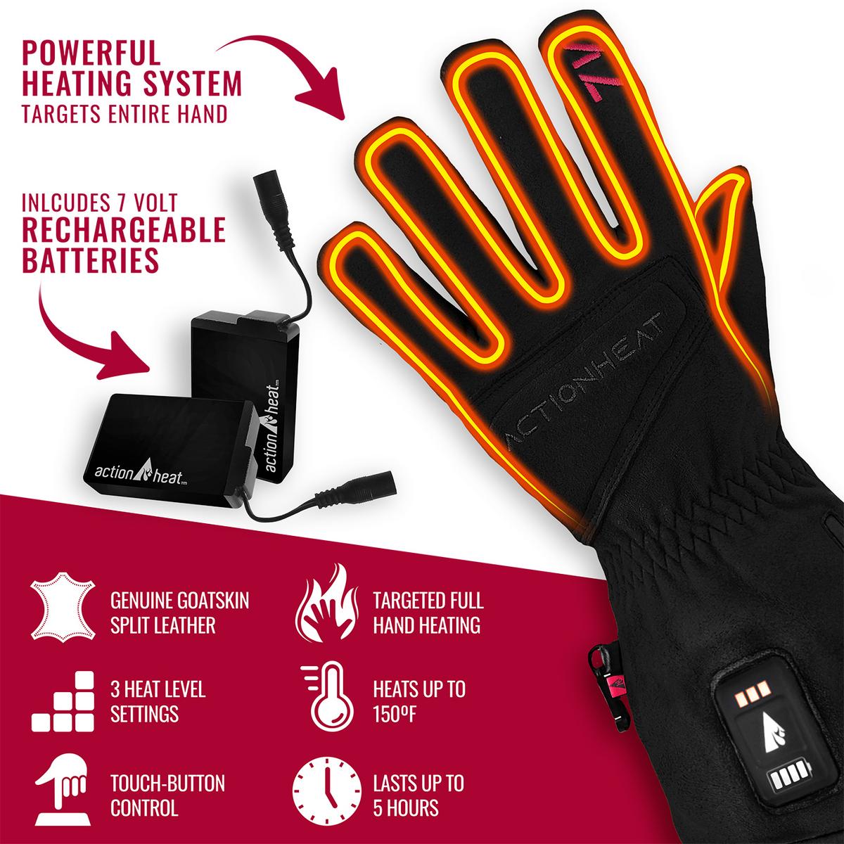 ActionHeat 5V Men&s Premium Heated Gloves XL / Black