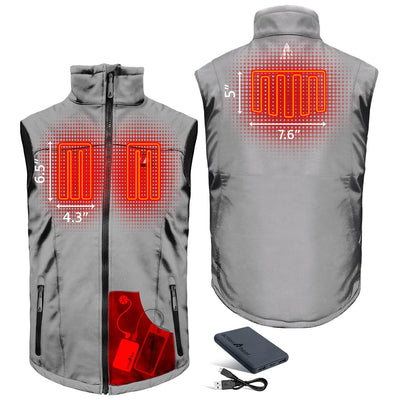 ActionHeat 5V Men's Softshell Battery Heated Vest - Back