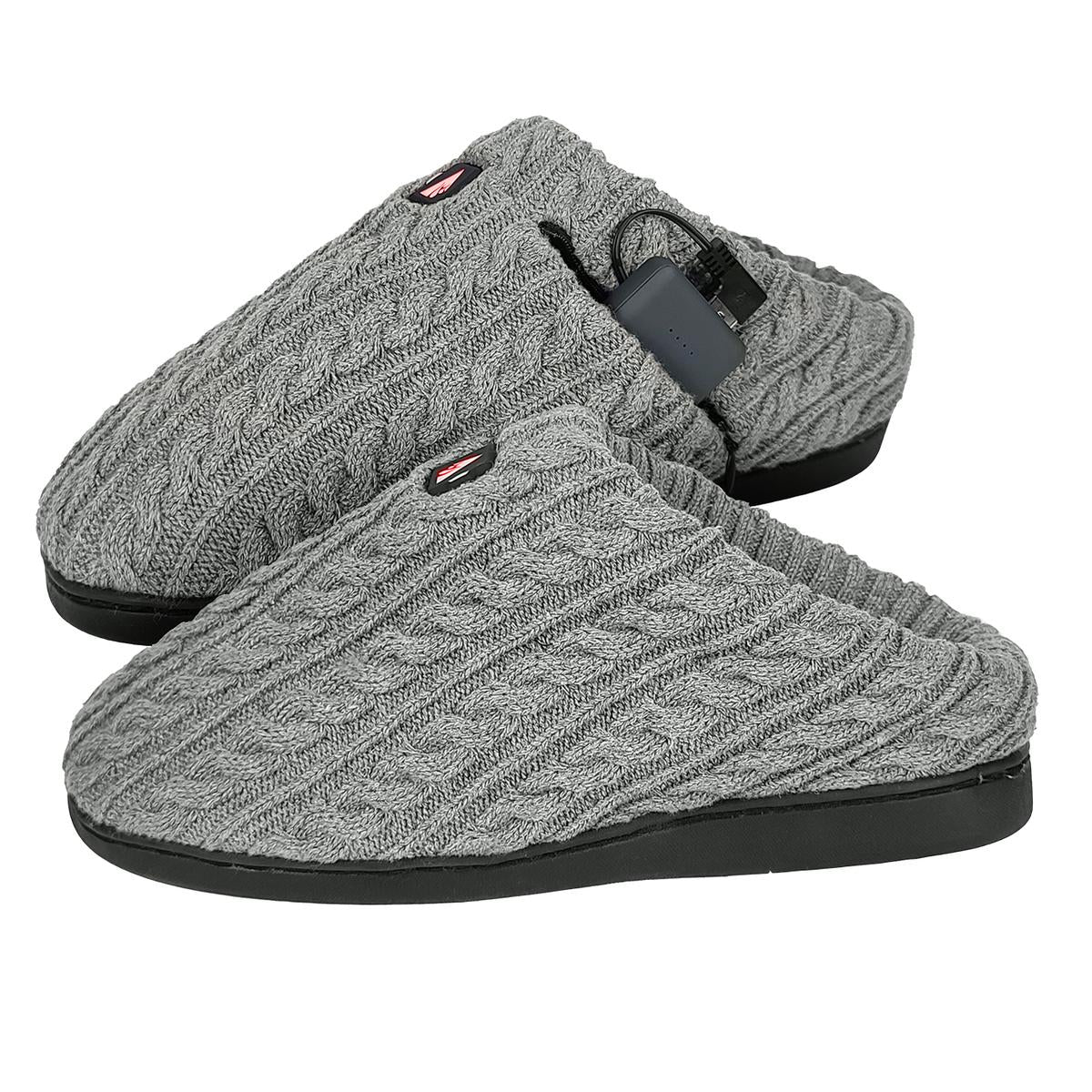 ActionHeat 5V Battery Heated Cable Knit Slippers - Heated