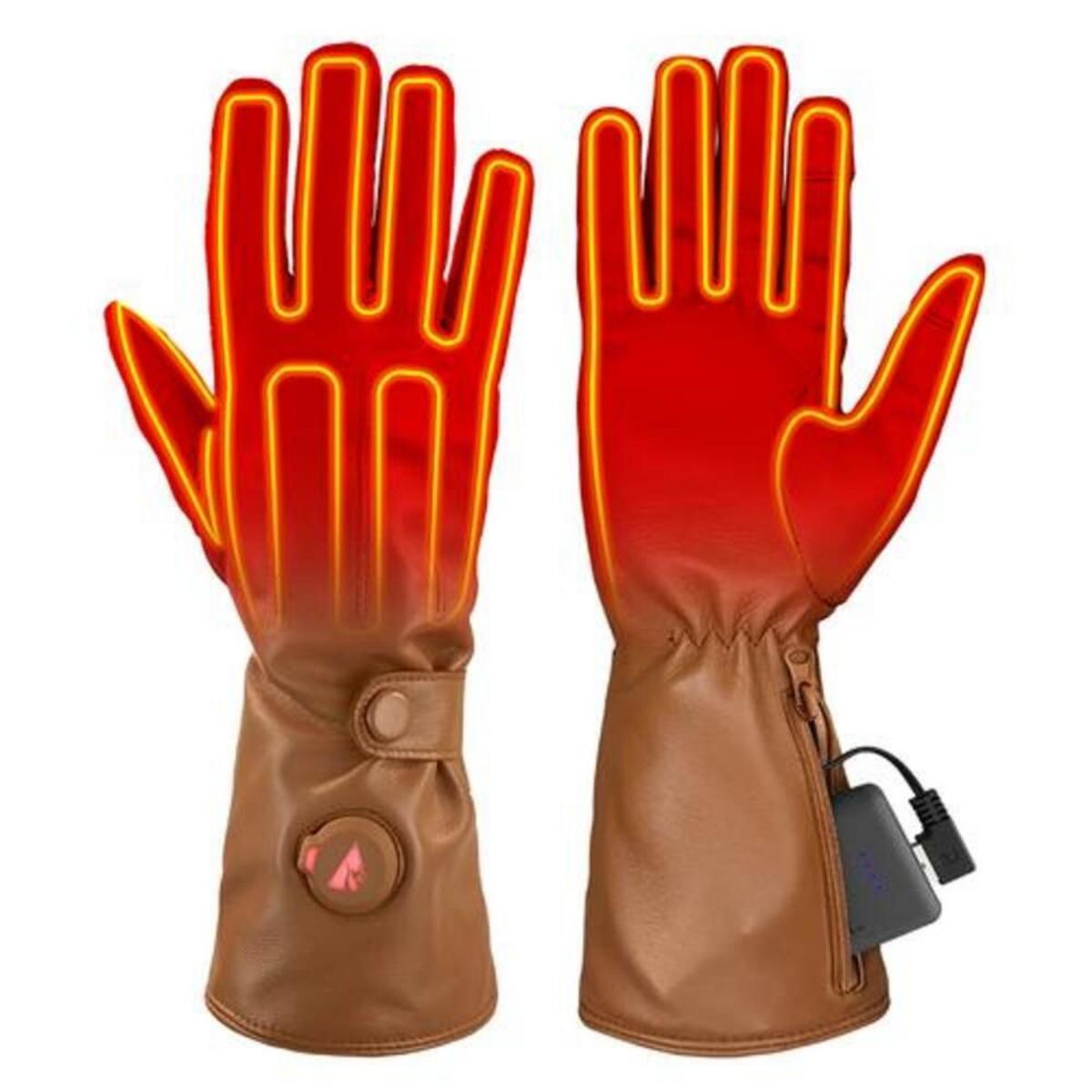 Open Box ActionHeat 5V Women's Battery Heated Leather Dress Glove - Front