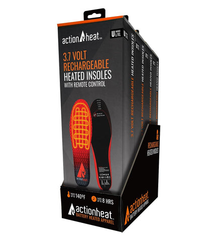 ActionHeat 3V Rechargeable Heated Insoles- L/XL - 4pk PDQ - Front