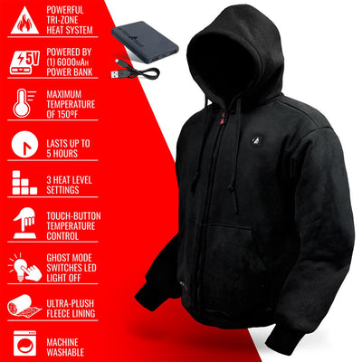 ActionHeat 5V Battery Heated Hoodie Sweatshirt - Info