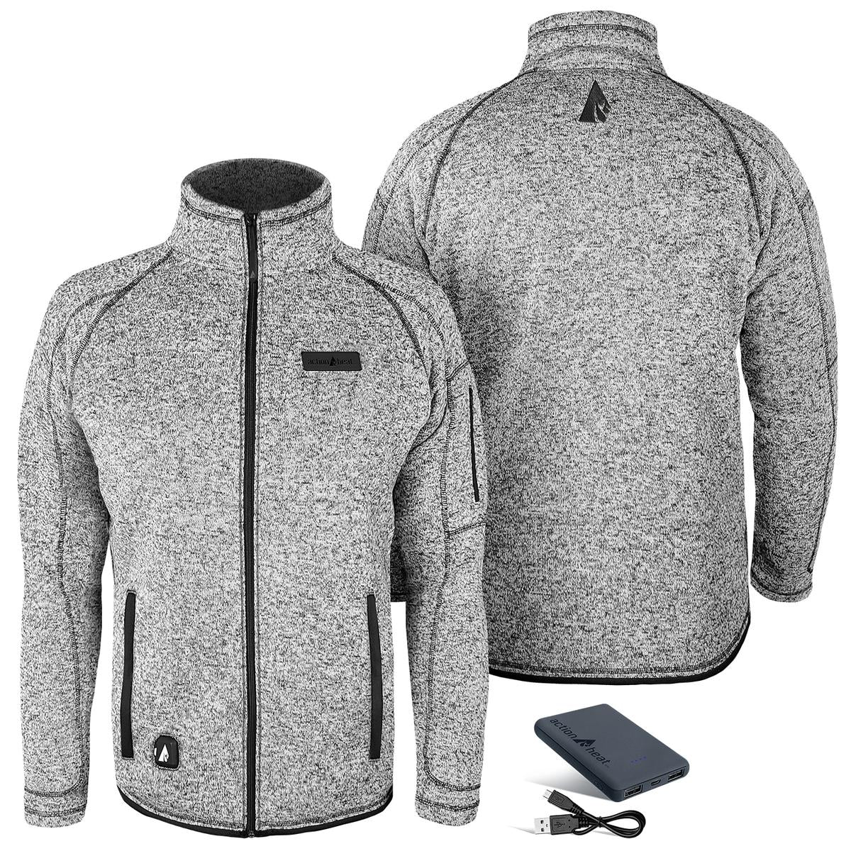 ActionHeat 5V Men's Battery Heated Sweater Jacket - Full Set