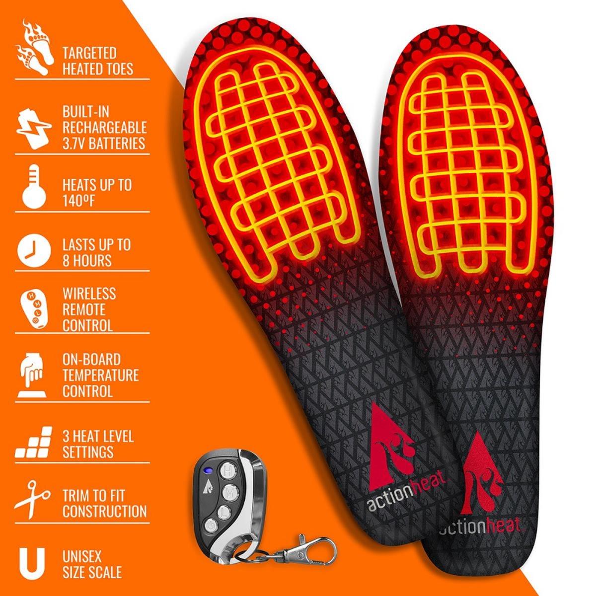 Open Box ActionHeat Rechargeable Battery Heated Insoles - Back
