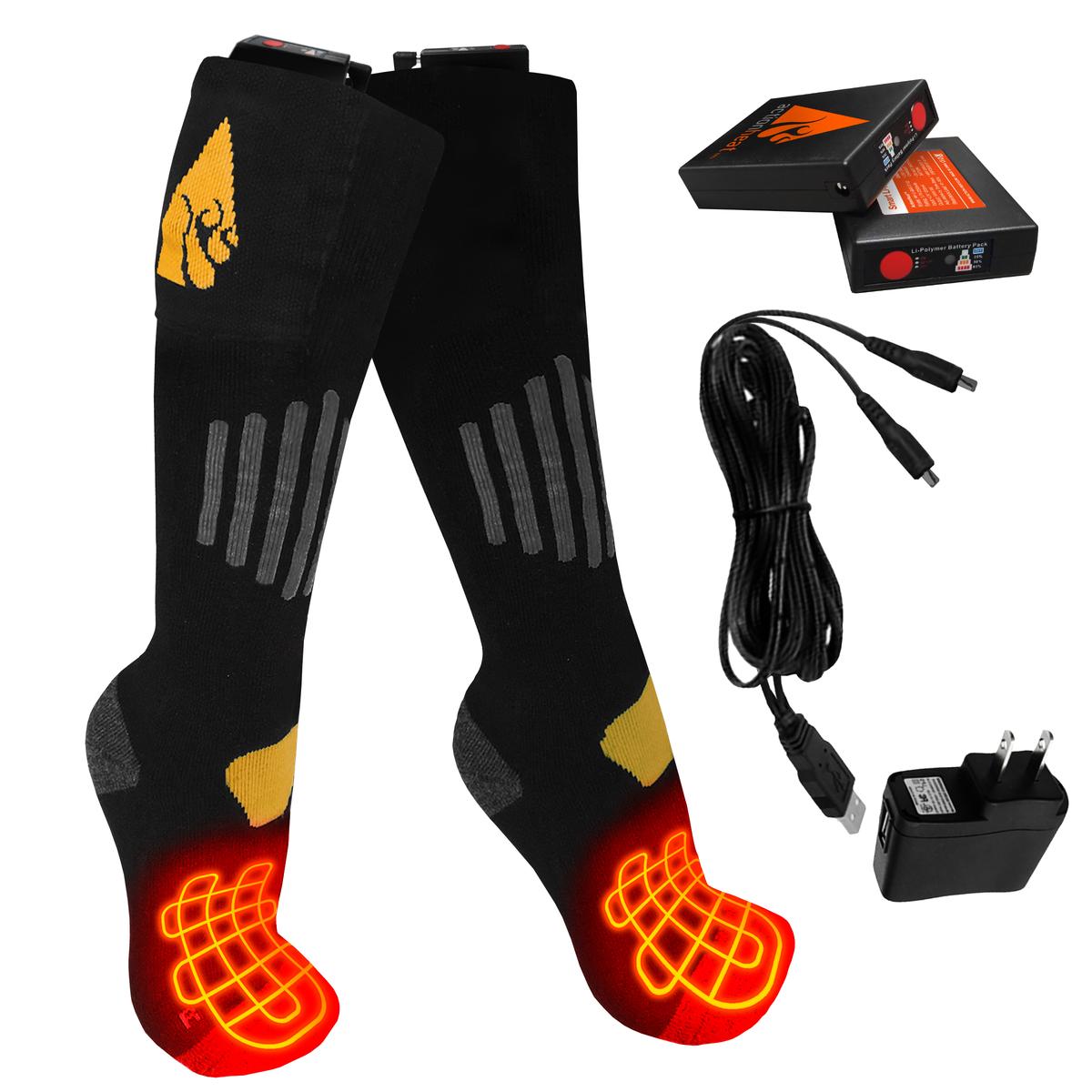 ActionHeat 3V Cotton Rechargeable Battery Heated Socks 1.0 – ActionHeat  Heated Apparel