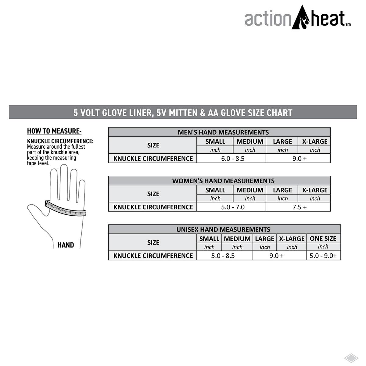 ActionHeat AA Men's Featherweight Heated Gloves - Battery