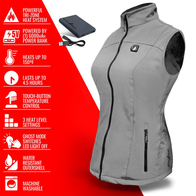 ActionHeat 5V Women's Softshell Battery Heated Vest - Info
