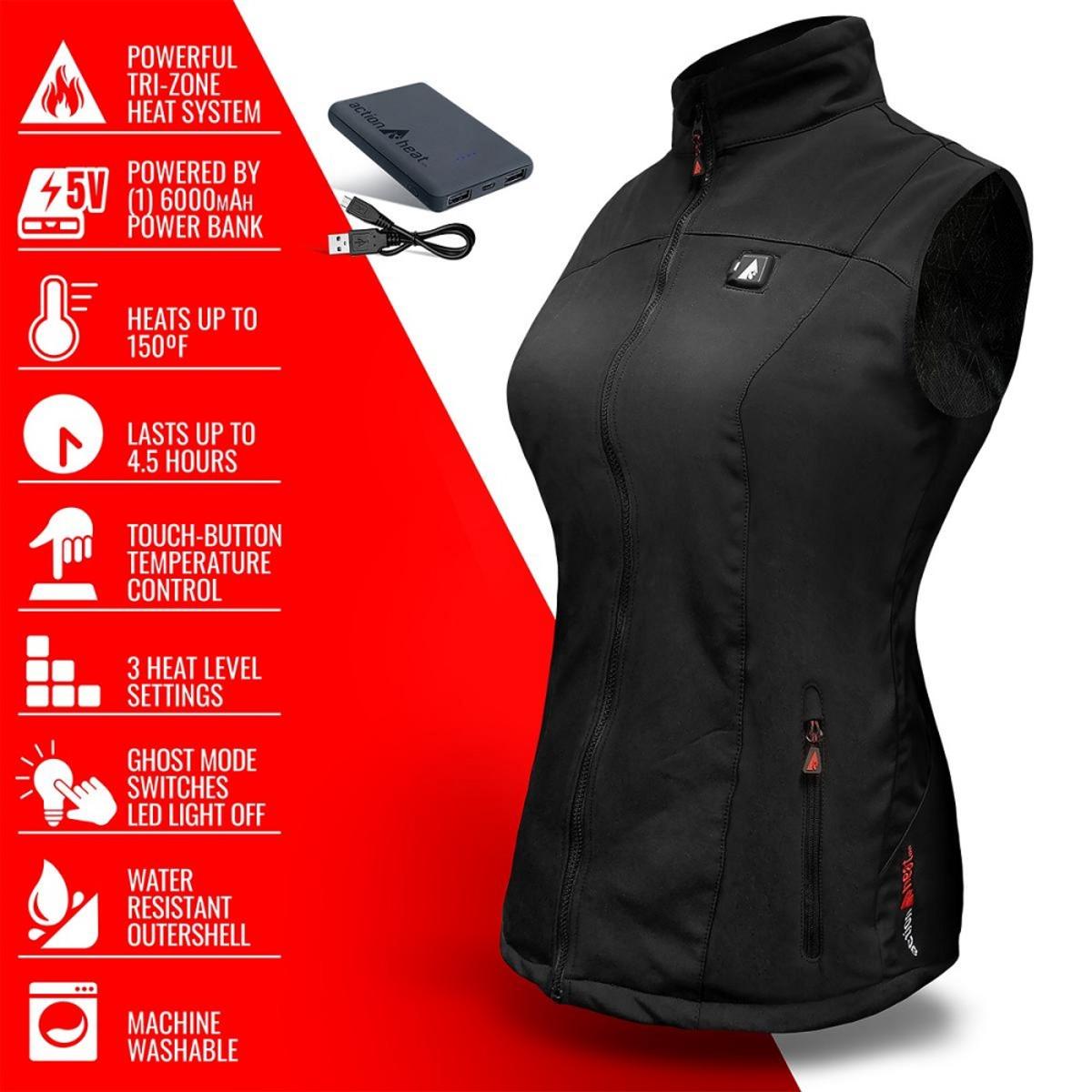 Open Box ActionHeat 5V Battery Heated Softshell Vest - Women's - Info