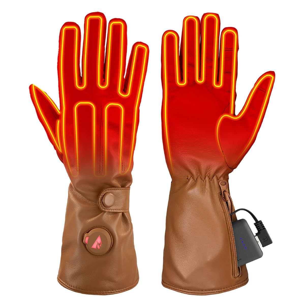 ActionHeat 5V Men's Battery Heated Leather Dress Glove - Front