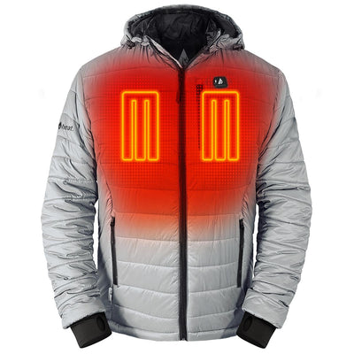 ActionHeat 5V Men's Insulated Puffer Battery Heated Jacket W/ Hood - Front