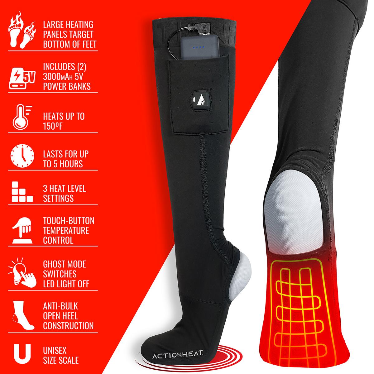 ActionHeat 5V Battery Heated Sock Liner Cover - Full Set
