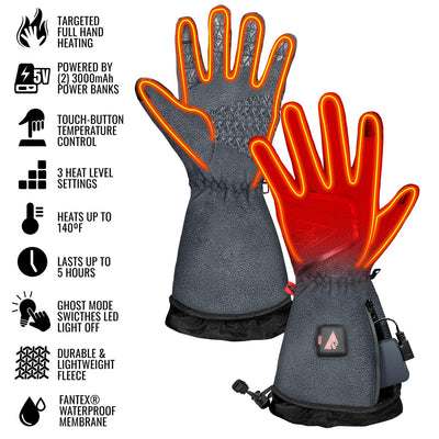 ActionHeat 5V Women's Slim Fit Fleece Heated Gloves - Back
