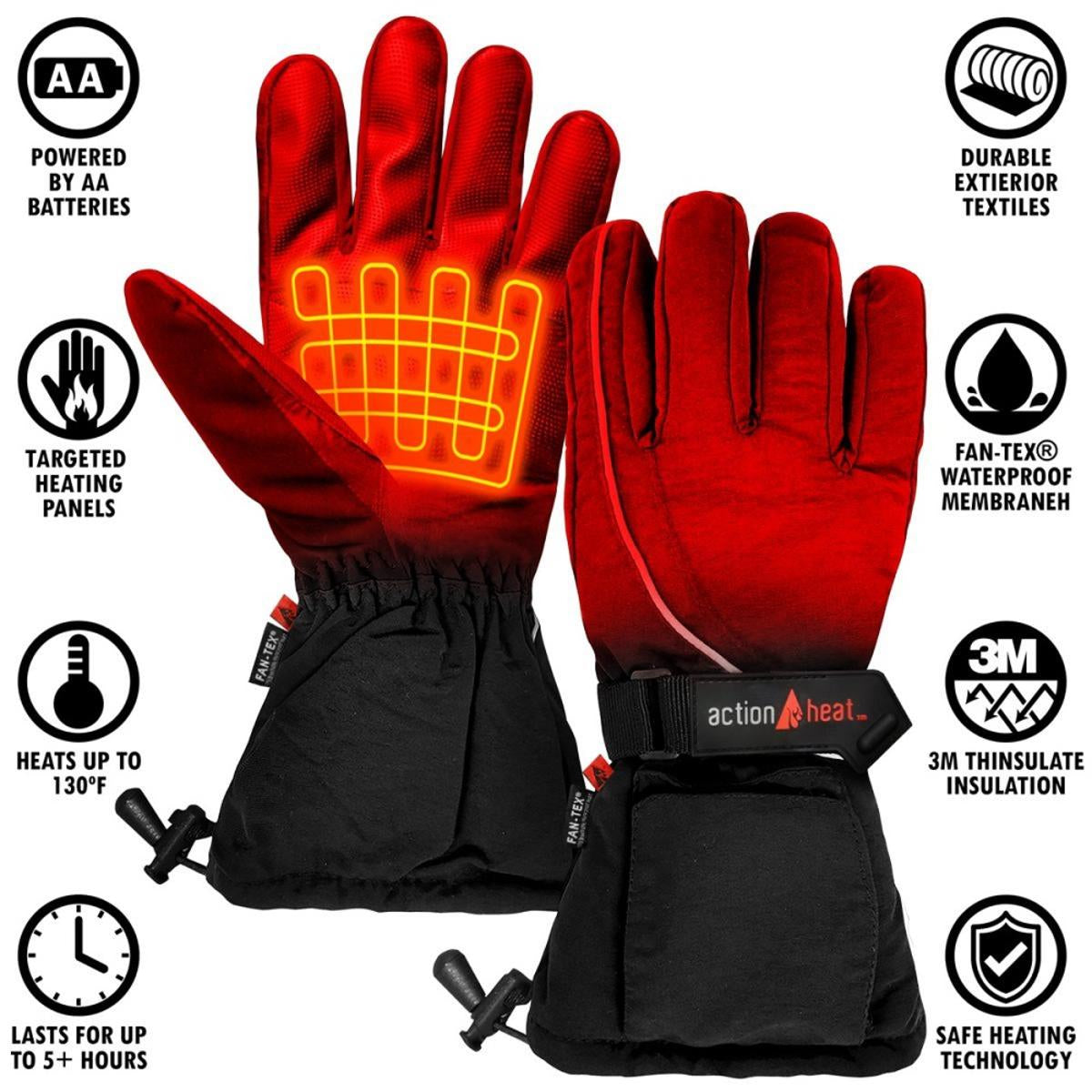 Open Box ActionHeat Men's AA Battery Heated Gloves - Info