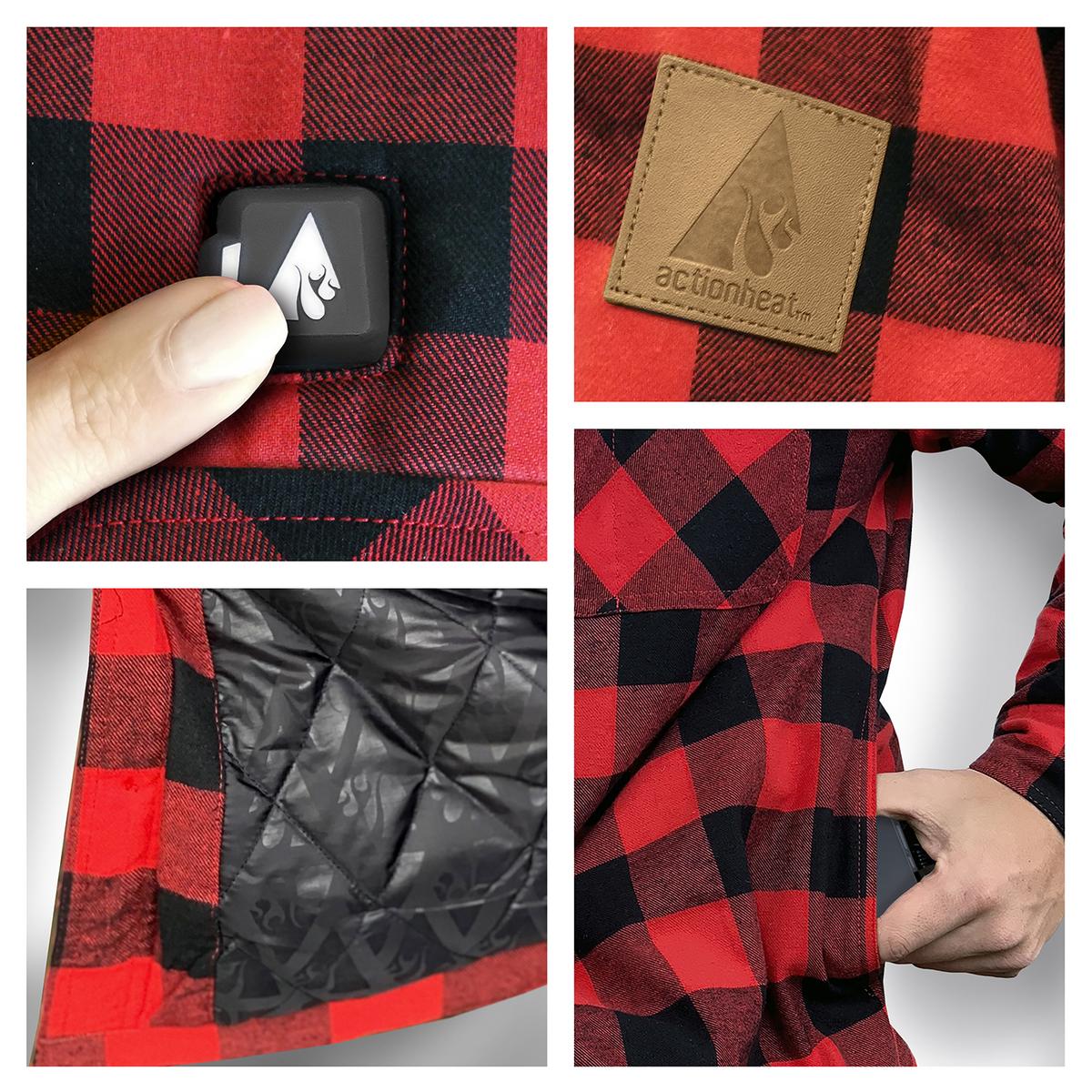 ActionHeat 5V Battery Heated Flannel Shirt - Right