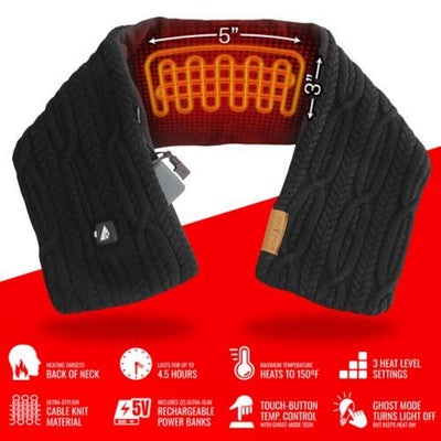 Open Box ActionHeat 7V Battery Heated Cable Knit Wrap Scarf - Battery