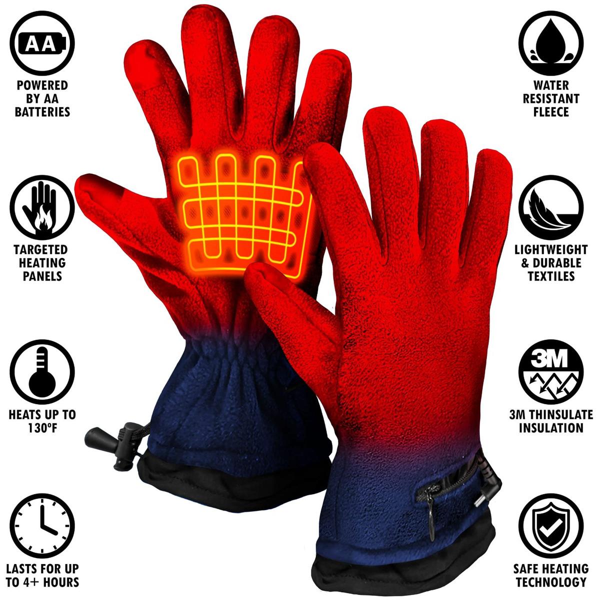 ActionHeat AA Battery Heated Fleece Gloves - Info
