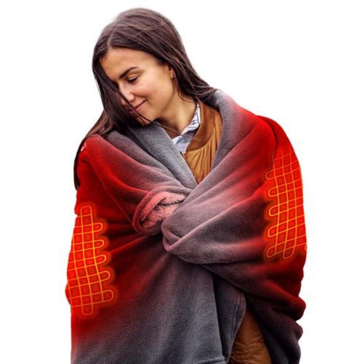Open Box ActionHeat 7V Battery Heated Plush Throw Blanket - Front